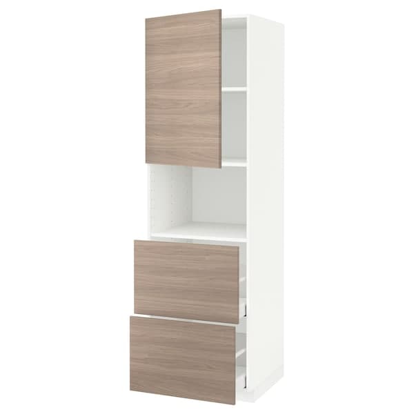 METOD / MAXIMERA - Tall micro/anta/2drawer cabinet , 60x60x200 cm