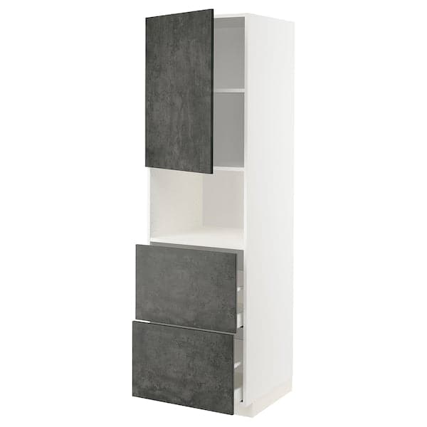 METOD / MAXIMERA - Tall micro/anta/2drawer cabinet , 60x60x200 cm