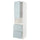 METOD / MAXIMERA hi cab f micro w door/2 drawers, white/Kallarp light grey-blue, 60.0x220.0x60.0 cm