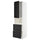 METOD / MAXIMERA - Hi cab f micro w door/2 drawers, white/Lerhyttan black stained , 60x60x220 cm