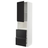 METOD / MAXIMERA hi cab f micro w door/2 drawers, white/Upplöv matt anthracite, 60x60x220 cm