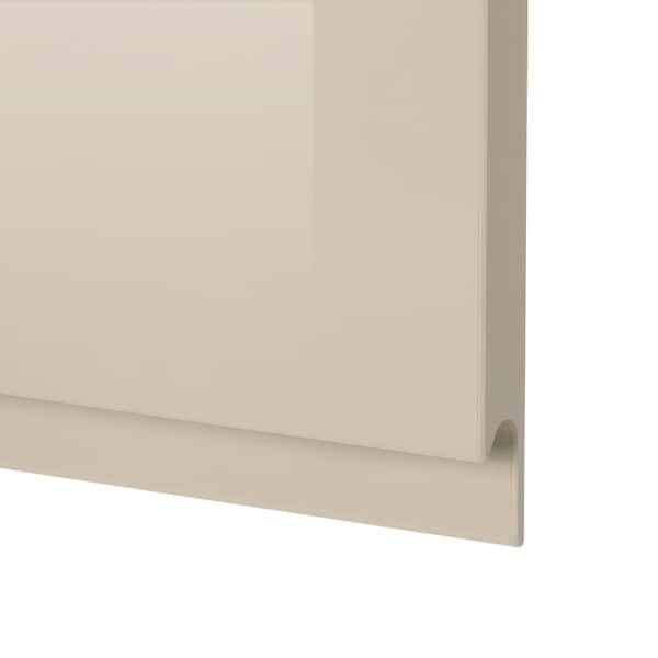 METOD / MAXIMERA - Hi cab f micro w door/2 drawers, white/Voxtorp high-gloss light beige, 60x60x240 cm - best price from Maltashopper.com 19465966