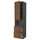 METOD / MAXIMERA - Hi cab f micro w door/2 drawers, black Enköping/brown walnut effect, 60x60x240 cm