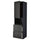 METOD / MAXIMERA - Hi cab f micro w door/2 drawers, black/Nickebo matt anthracite, 60x60x220 cm