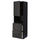 METOD / MAXIMERA - Hi cab f micro w door/2 drawers, black/Nickebo matt anthracite, 60x60x200 cm