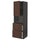 METOD / MAXIMERA hi cab f micro w door/2 drawers, black/Sinarp brown, 60.0x200.0x60.0 cm