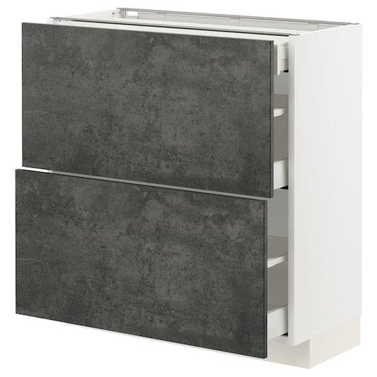 METOD / MAXIMERA - Mobile base/2 frontali/3 cassetti , 80x37 cm - best price from Maltashopper.com 79415346