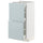 METOD / MAXIMERA base cab with 2 fronts/3 drawers, white/Kallarp light grey-blue, 40.0x80.0x37.0 cm