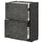 METOD / MAXIMERA base cab with 2 fronts/3 drawers, black/Kalhyttan dark grey concrete effect, 60x37 cm