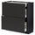 METOD / MAXIMERA base cab with 2 fronts/3 drawers, black/Nickebo matt anthracite, 80.0x80.0x37.0 cm