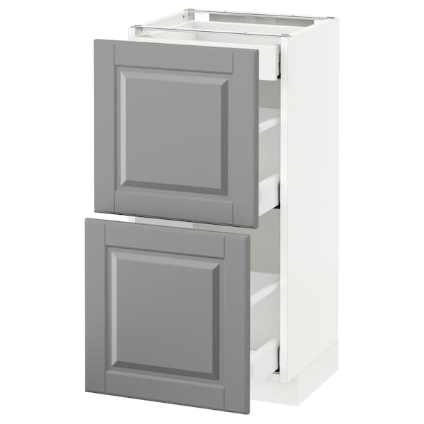 Ikea METOD / MAXIMERA - Base cab with 2 fronts/3 drawers, white/Bodbyn grey , 40x37 cm