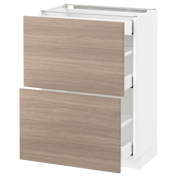 METOD / MAXIMERA - Base cabinet/2fronts/3drawers , 60x37 cm