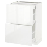 METOD / MAXIMERA base cab with 2 fronts/3 drawers, white/Ringhult white, 60x37 cm