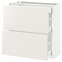 METOD / MAXIMERA base cab with 2 fronts/3 drawers, white/Veddinge white, 80x37 cm