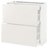 METOD / MAXIMERA base cab with 2 fronts/3 drawers, white/Veddinge white, 80x37 cm