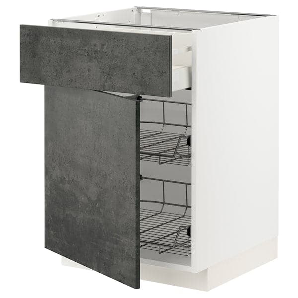 METOD / MAXIMERA base cab w wire basket/drawer/door, []