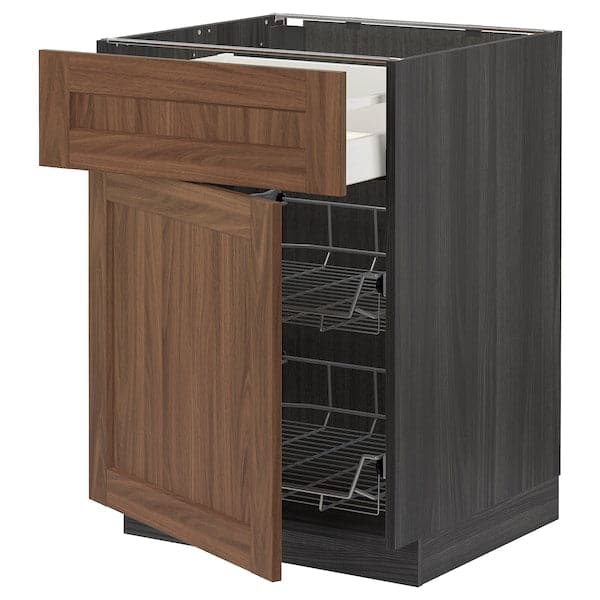 METOD / MAXIMERA - Base cab w wire basket/drawer/door