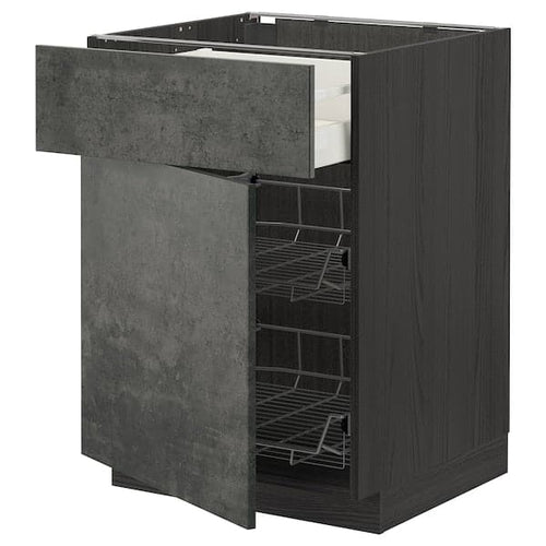 METOD / MAXIMERA - Base cabinet, drawer/drawer/tablet, 60x60 cm