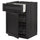 METOD / MAXIMERA base cab w wire basket/drawer/door, black/Lerhyttan black stained, 60.0x80.0x60.0 cm