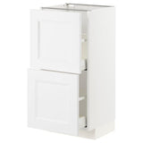 METOD / MAXIMERA base cabinet with 2 drawers, white/Axstad matt white, 40x37 cm