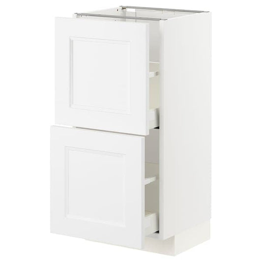 Ikea METOD / MAXIMERA - Base cabinet with 2 drawers, white/Axstad matt white, 40x37 cm