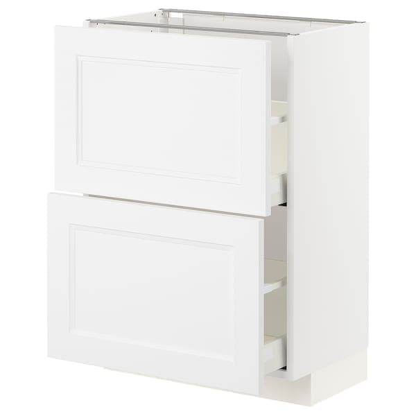 Ikea METOD / MAXIMERA - Base cabinet with 2 drawers, white/Axstad matt white, 60x37 cm