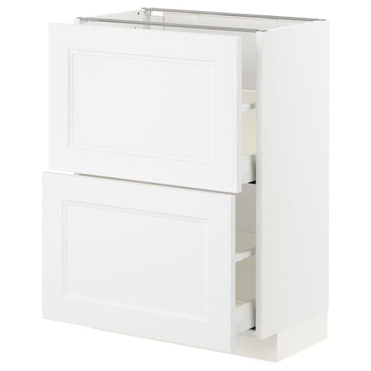 Ikea METOD / MAXIMERA - Base cabinet with 2 drawers, white/Axstad matt white, 60x37 cm