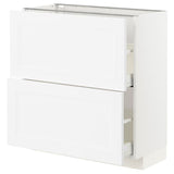 METOD / MAXIMERA base cabinet with 2 drawers, white/Axstad matt white, 80x37 cm