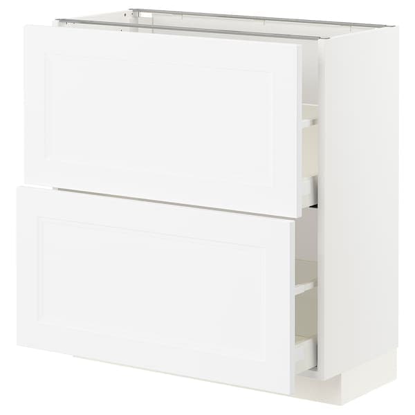 Ikea METOD / MAXIMERA - Base cabinet with 2 drawers, white/Axstad matt white, 80x37 cm