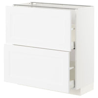 METOD / MAXIMERA - Base cabinet with 2 drawers, white/Axstad matt white, 80x37 cm - best price from Maltashopper.com 79396135