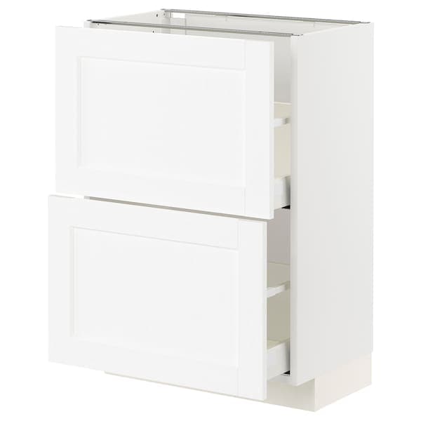 Ikea METOD / MAXIMERA - Base cabinet with 2 drawers, white Enköping/white wood effect, 60x37 cm