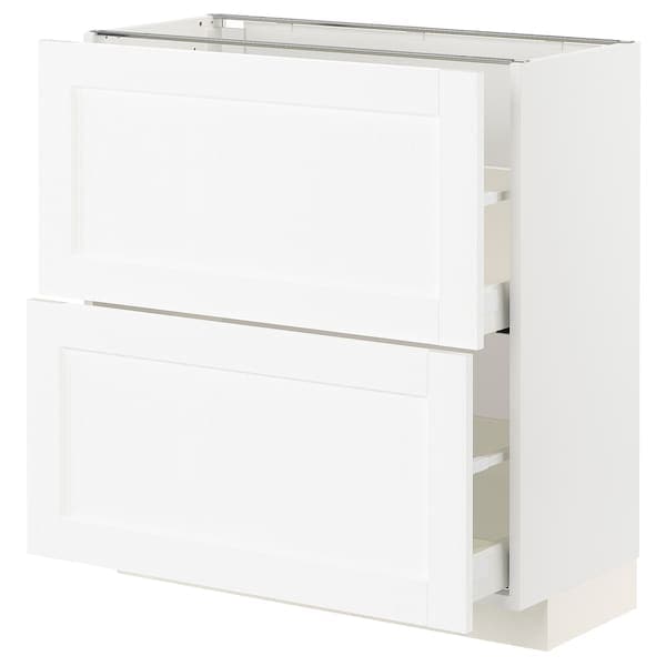 Ikea METOD / MAXIMERA - Base cabinet with 2 drawers, white Enköping/white wood effect, 80x37 cm