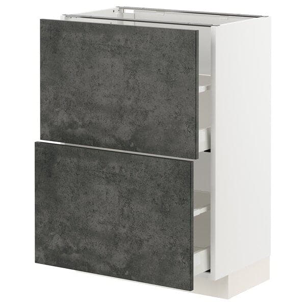 METOD / MAXIMERA - Base cabinet with 2 drawers , 60x37 cm