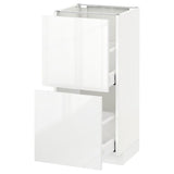 METOD / MAXIMERA base cabinet with 2 drawers, white/Ringhult white, 40x37 cm