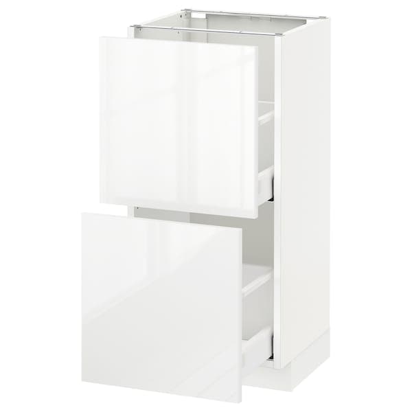 METOD / MAXIMERA - Base cabinet with 2 drawers, white/Ringhult white, 40x37 cm - best price from Maltashopper.com 69113108