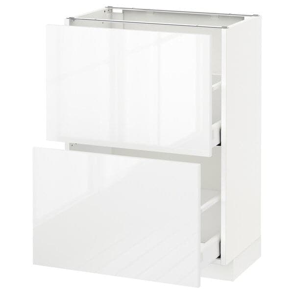Ikea METOD / MAXIMERA - Base cabinet with 2 drawers, white/Ringhult white, 60x37 cm