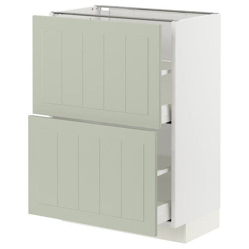 METOD / MAXIMERA - Base cabinet with 2 drawers, white/Stensund light green, 60x37 cm