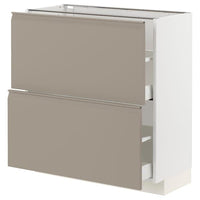 METOD / MAXIMERA - Base cabinet with 2 drawers, white/Upplöv matt dark beige - best price from Maltashopper.com 49491803