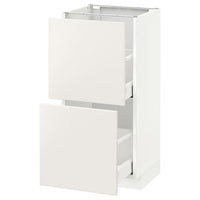 METOD / MAXIMERA - Base cabinet with 2 drawers, white/Veddinge white, 40x37 cm - best price from Maltashopper.com 39113096