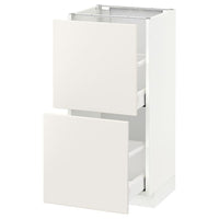 METOD / MAXIMERA base cabinet with 2 drawers, white/Veddinge white, 40x37 cm