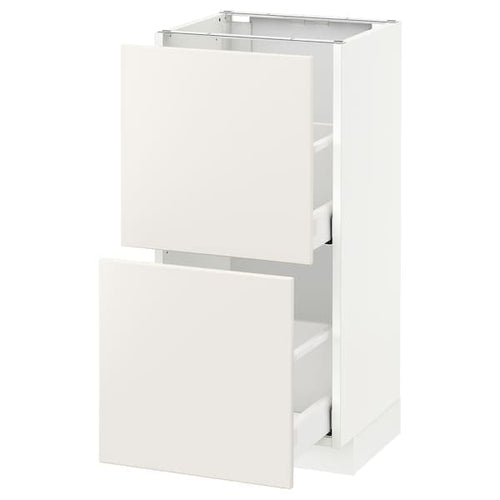 METOD / MAXIMERA - Base cabinet with 2 drawers, white/Veddinge white, 40x37 cm