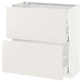 METOD / MAXIMERA base cabinet with 2 drawers, white/Veddinge white, 80x37 cm
