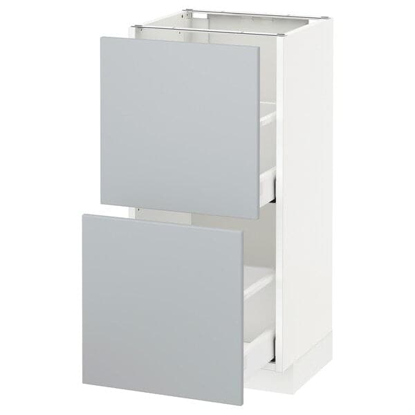 METOD / MAXIMERA - Base cabinet with 2 drawers, white/Veddinge grey, 40x37 cm - best price from Maltashopper.com 69113146