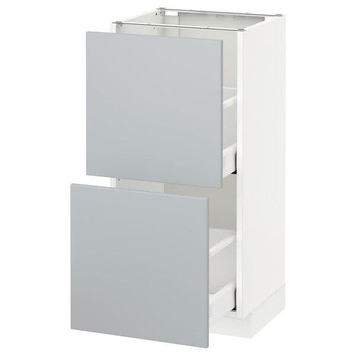 METOD / MAXIMERA - Base cabinet with 2 drawers, white/Veddinge grey, 40x37 cm