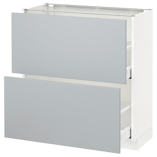 METOD / MAXIMERA - Base cabinet with 2 drawers, white/Veddinge grey, 80x37 cm