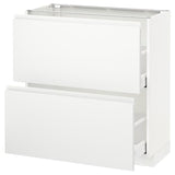 METOD / MAXIMERA base cabinet with 2 drawers, white/Voxtorp matt white, 80x37 cm