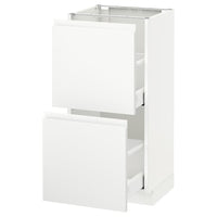 METOD / MAXIMERA - Base cabinet with 2 drawers, white/Voxtorp matt white, 40x37 cm - best price from Maltashopper.com 09130926