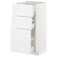 METOD / MAXIMERA - Base cabinet with 3 drawers, white/Axstad matt white, 40x37 cm - best price from Maltashopper.com 19288370
