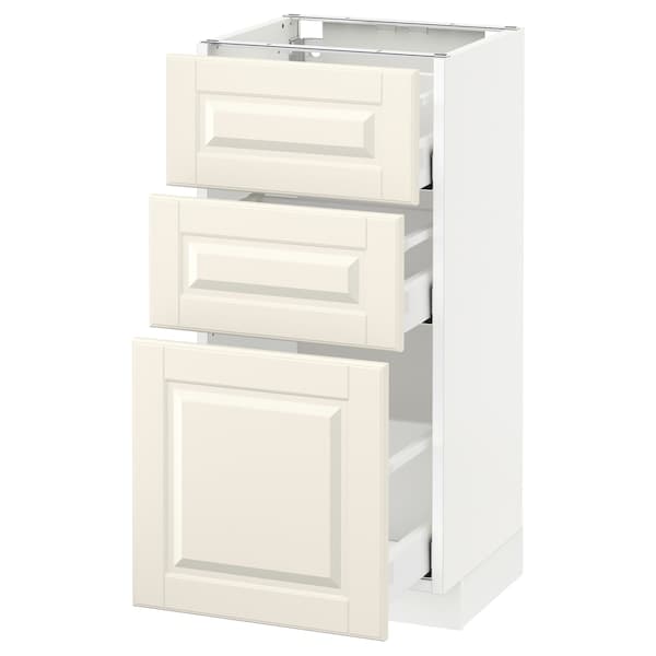 Ikea METOD / MAXIMERA - Base cabinet with 3 drawers, white/Bodbyn off-white, 40x37 cm