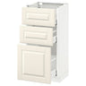 METOD / MAXIMERA base cabinet with 3 drawers, white/Bodbyn off-white, 40x37 cm